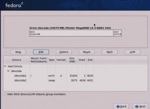 Fedora Partition Summary