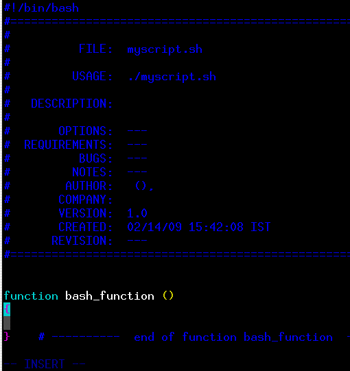 Vim Bash Plugin - Bash function added
