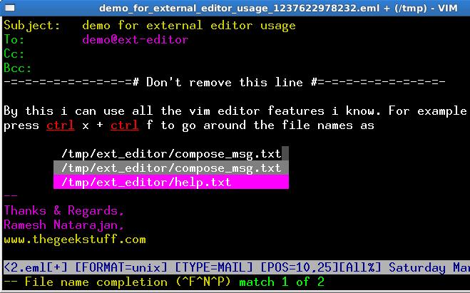 Vim External Editor - Compose Email Vim External Editor - Compose Email