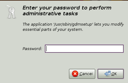 Fig: Enter Administrator Password to Launch Login Window