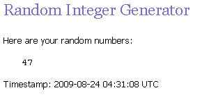 Fig: Random number generated betwen 1 and 72 from random.org