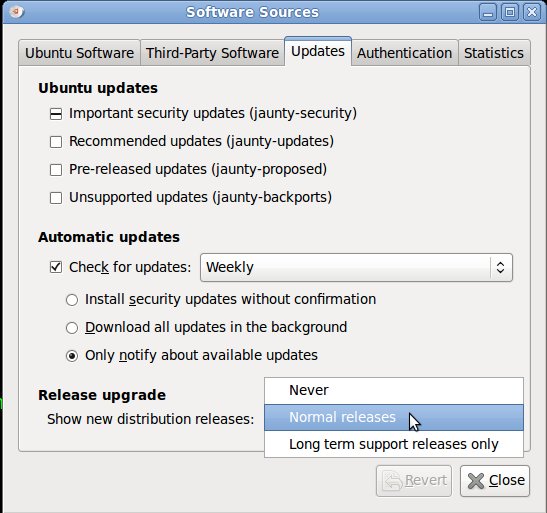 Ubuntu 9.10 Upgrade - Software Manager Ubuntu 9.10 Upgrade - Software Manager
