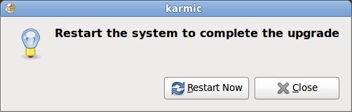 Reboot Server after Ubuntu Upgrade to 9.10 Reboot Server after Ubuntu Upgrade to 9.10