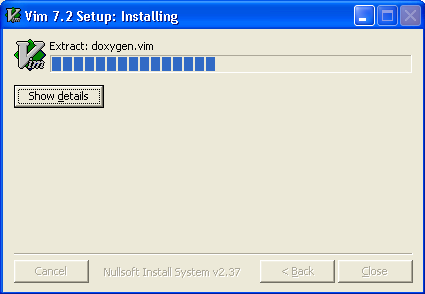 Vi for Windows - Installation complete