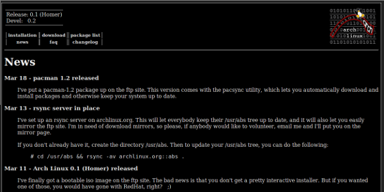 ArchLinux Website 2002