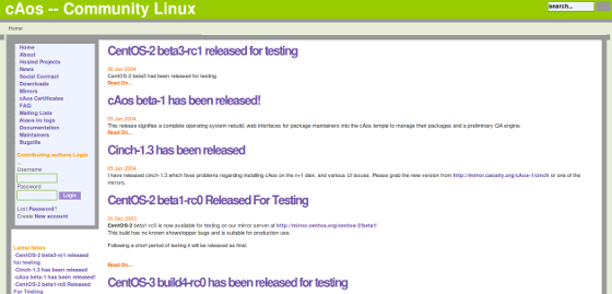 CentOS 2004 Website